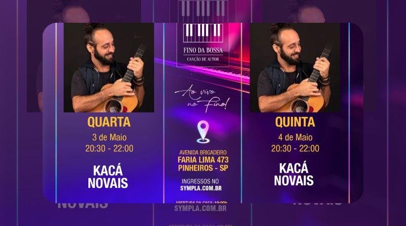  Ex-The Voice Kacá Novais se apresenta no Fino da Bossa nos dias 3 e 4 de maio