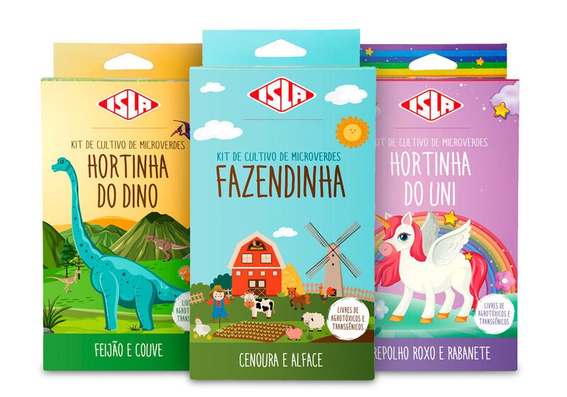 ISLA Sementes lança kits temáticos de microverdes para as crianças